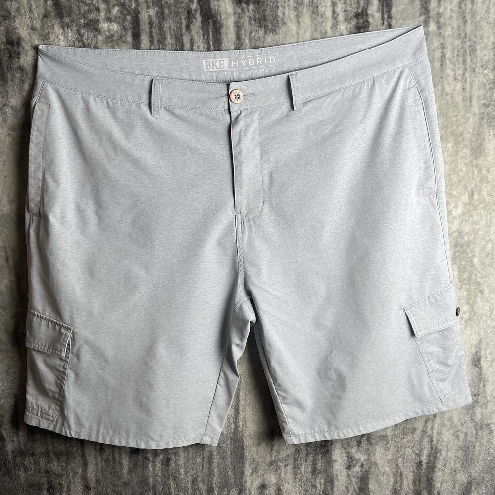BKE Shorts With Pockets Mens 40 Gray Chino Standard Fit Stretch Casual 10 Inseam